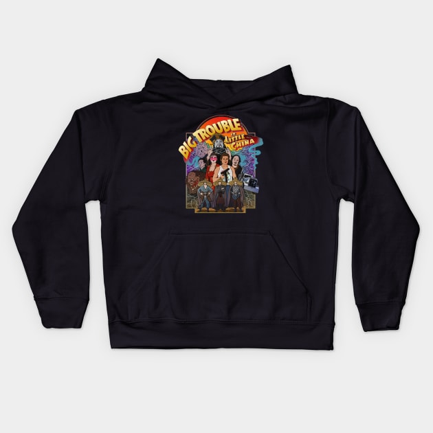 Big Trouble Little shirt Kids Hoodie by kickpunch